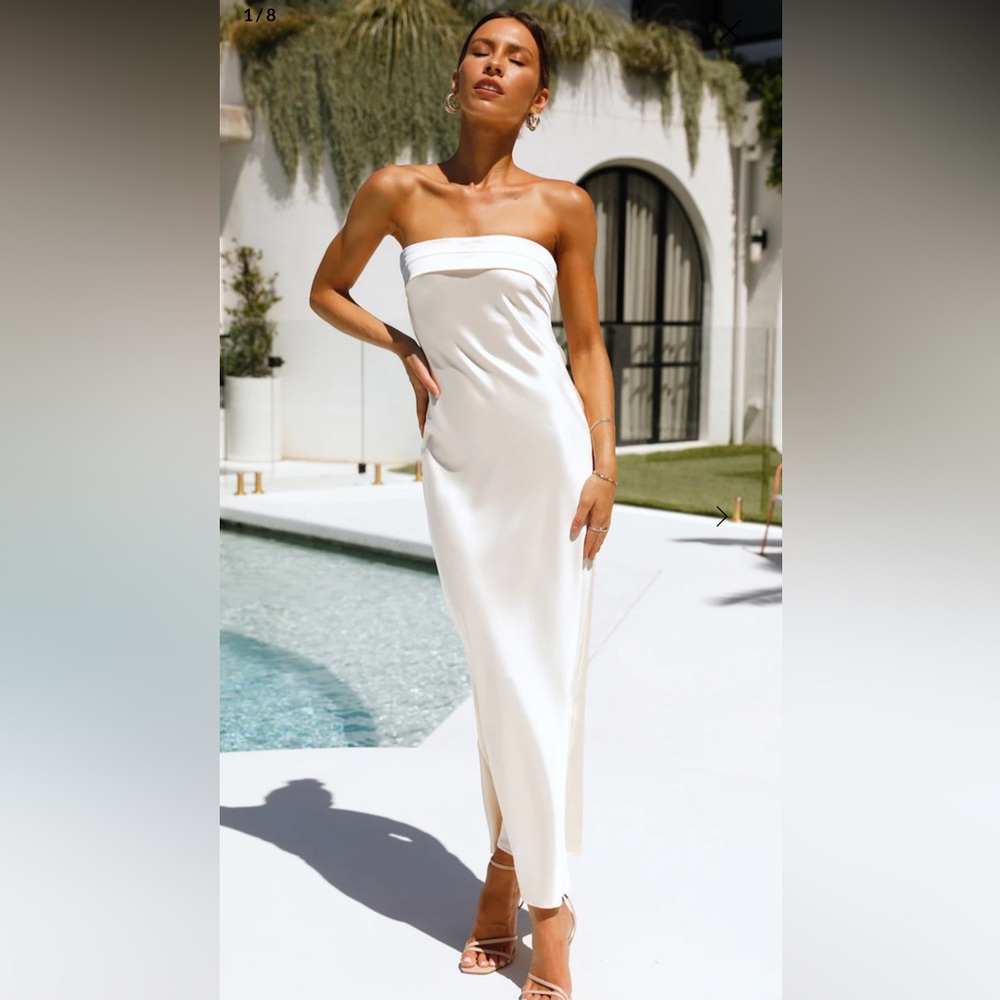 Hello Molly Strapless Cream Dress